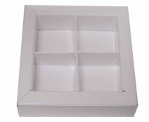 Windowbox 66x66x19mm 4 division duo mat white 
